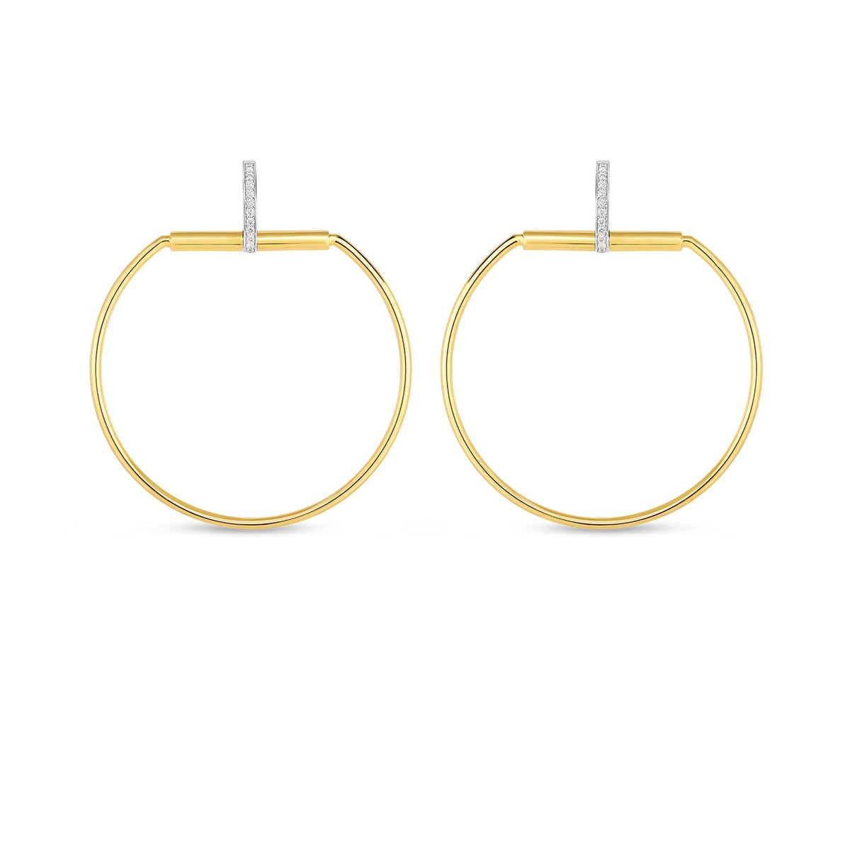 ROBERTO COIN 18K GOLD EARRING WITH DIAMONDS-7 FROM THE CLASSICA PARISIENNE