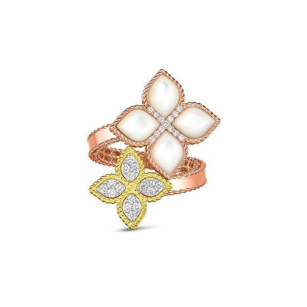 Roberto Coin Princess Flower Bypass Diamond Ring