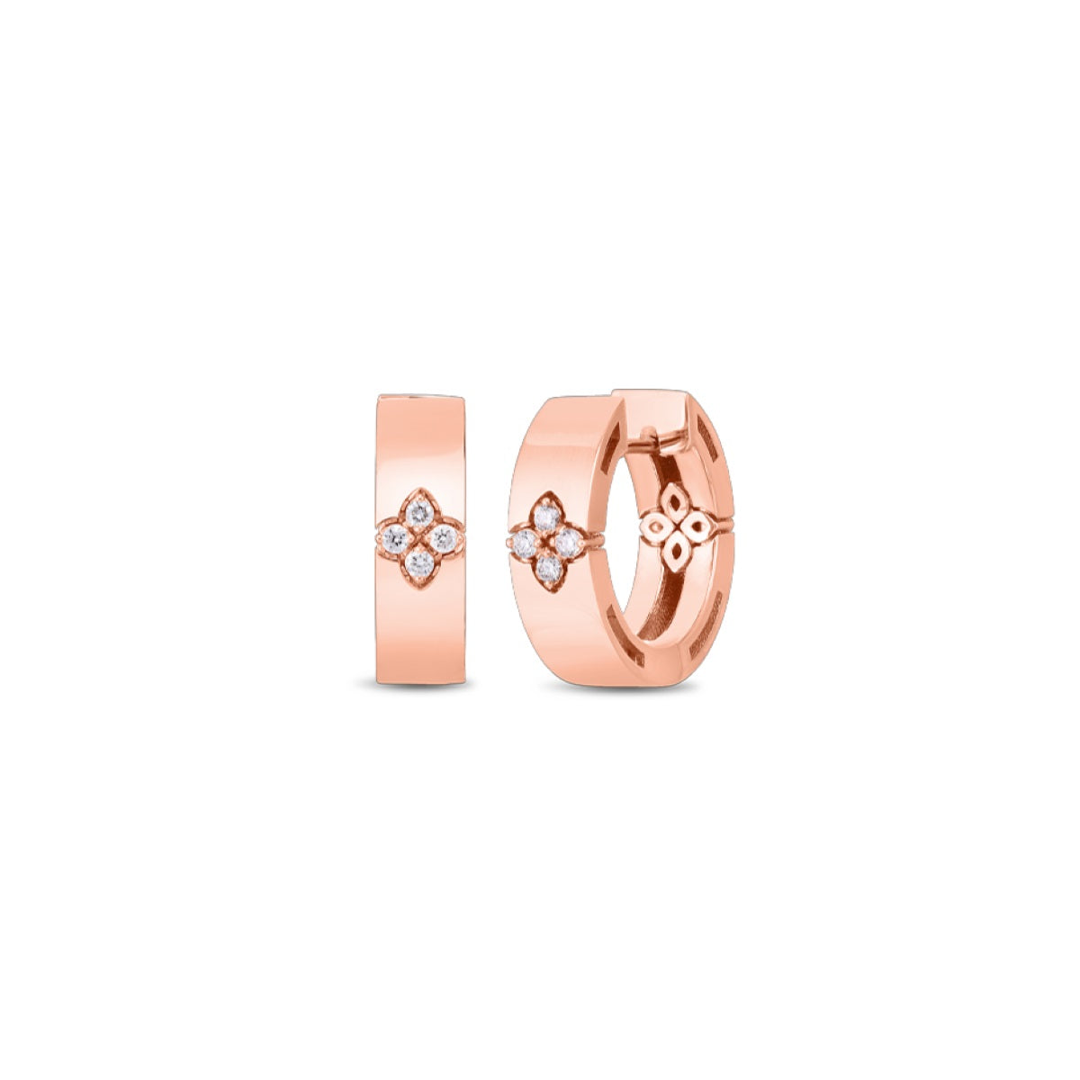 18K LOVE IN VERONA SMALL HOOP EARRINGS WITH DIAMONDS