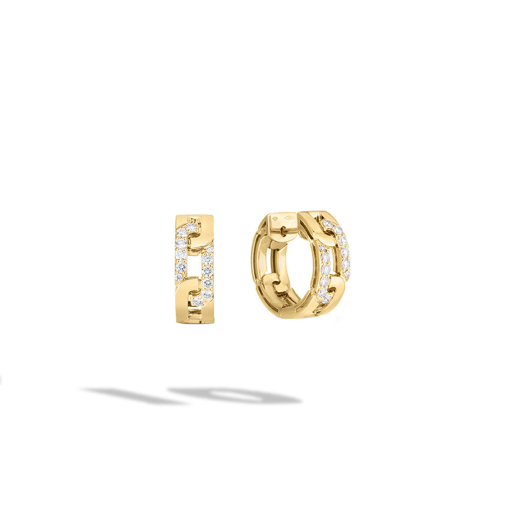 18K YELLOW NAVARRA DIAMOND HOOPS .29CT