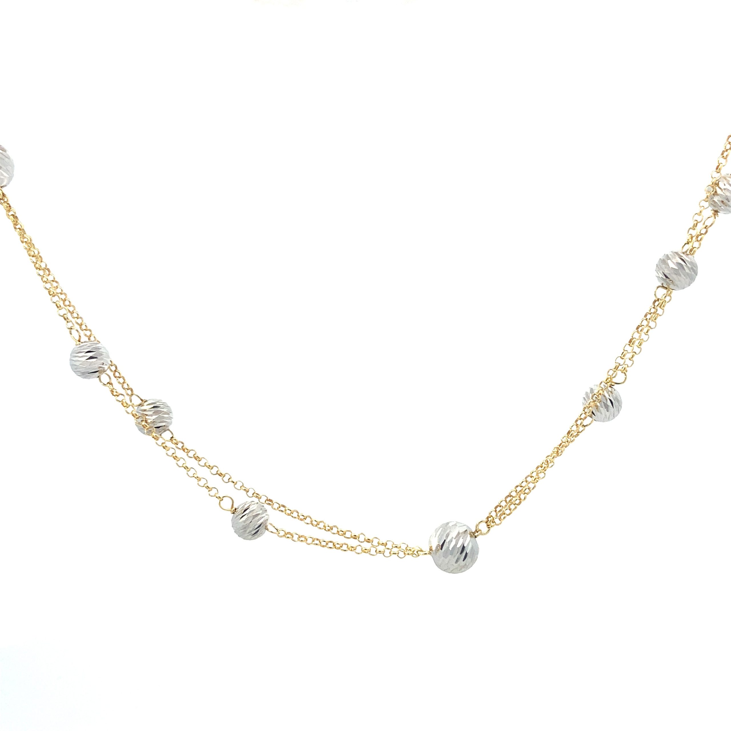 Marcello Pane Ball Accents Silver Long Necklace