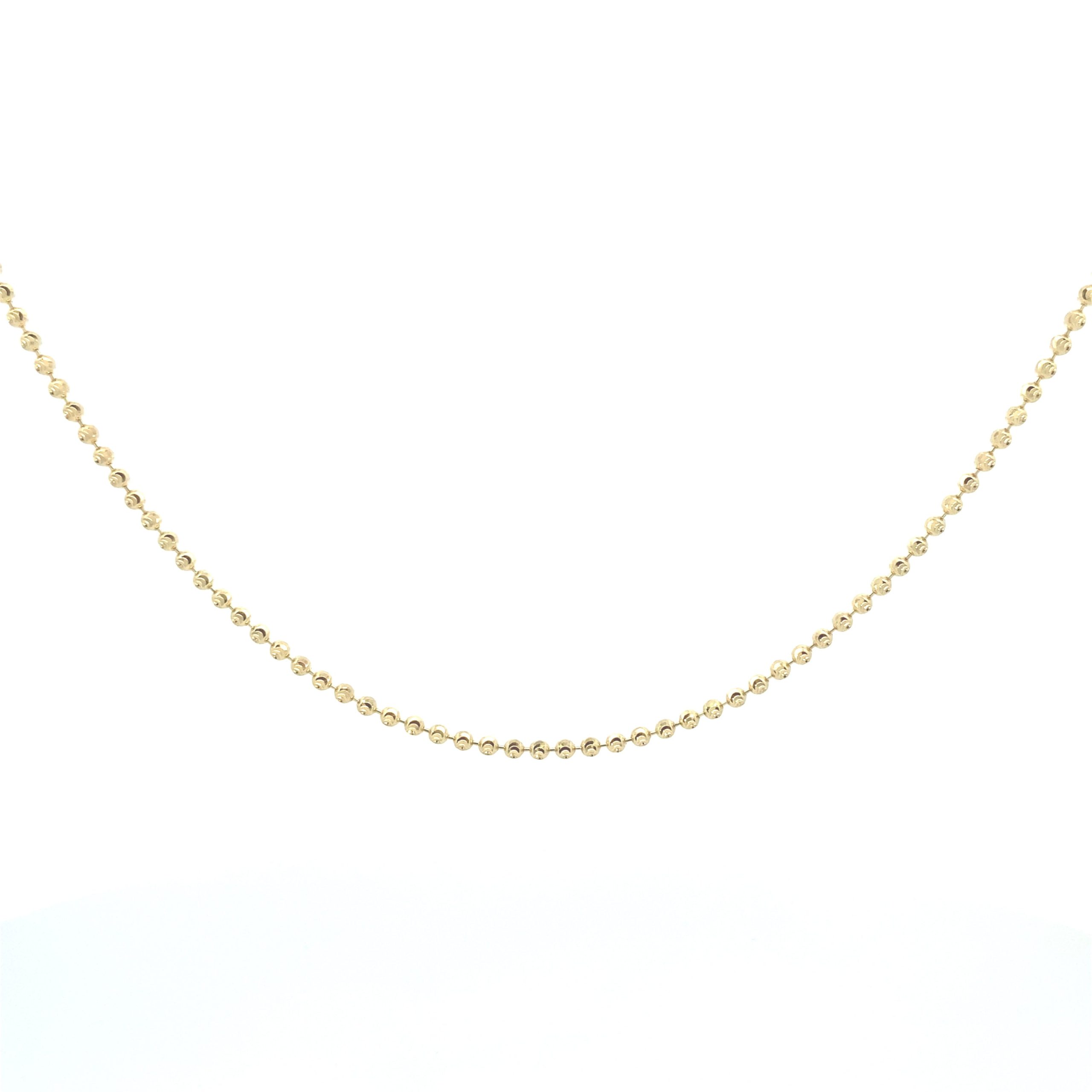 14K Gold Polka Dots Diamond Cut Necklace