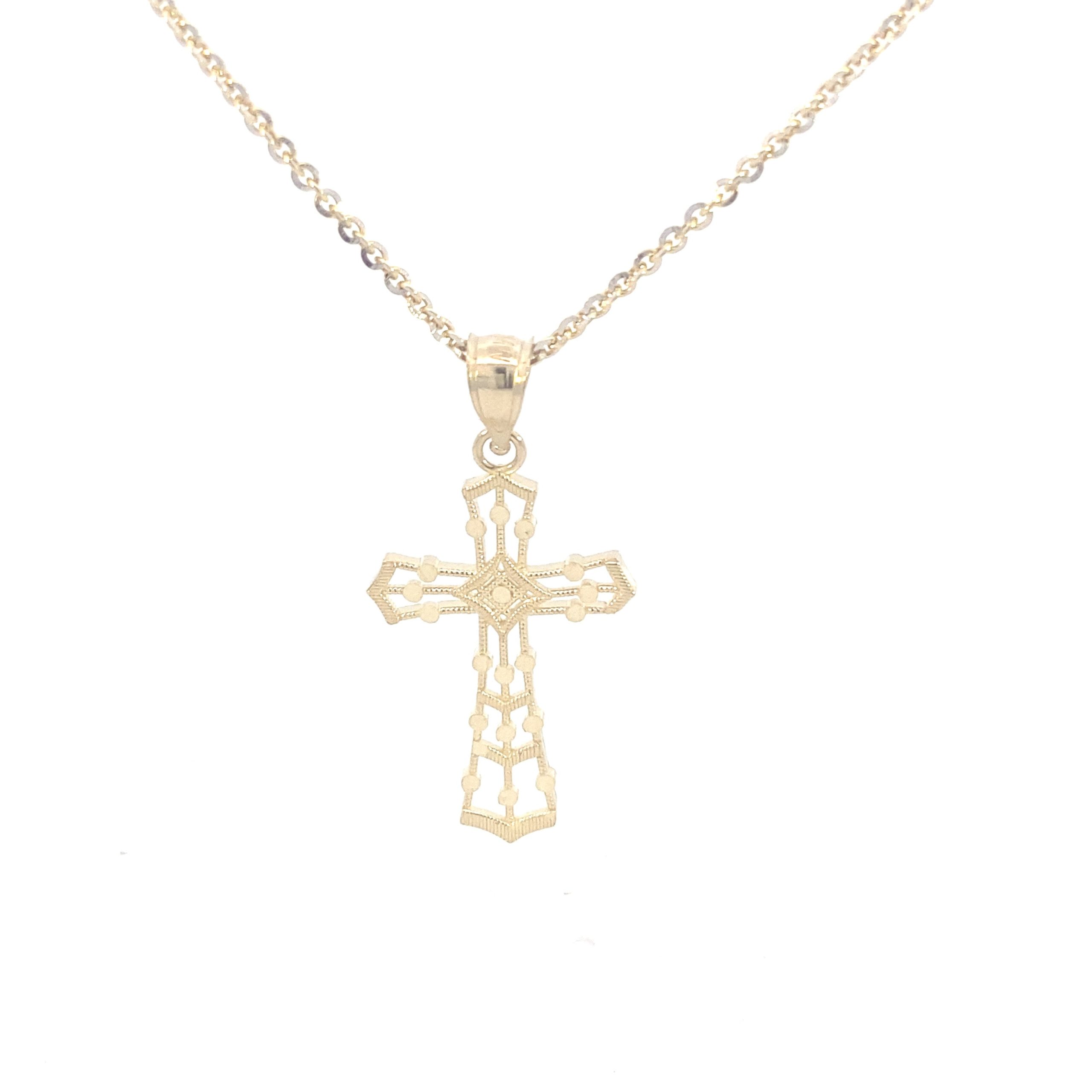 14K Gold Fancy Cross Pendant