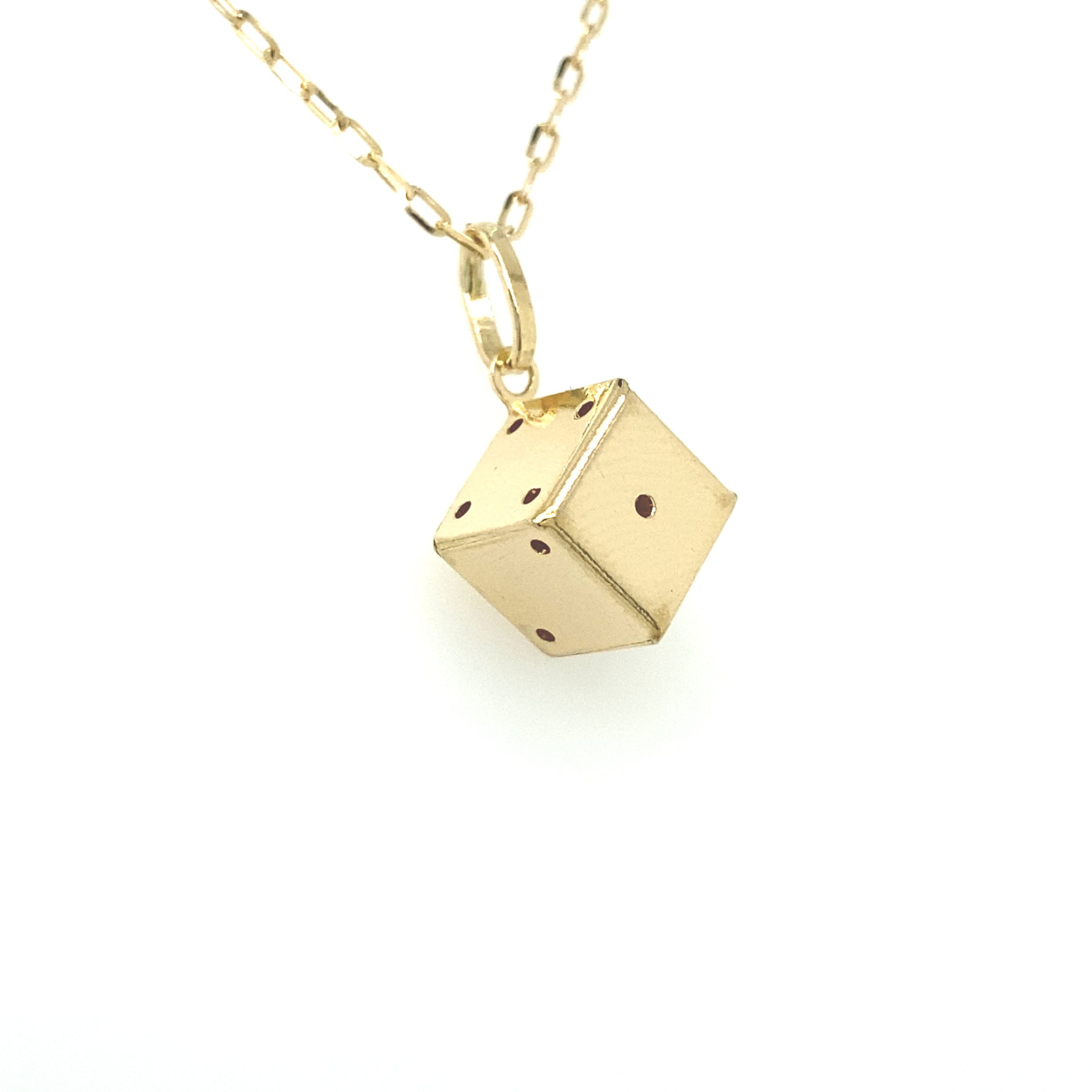 14k Gold Dice Pendant