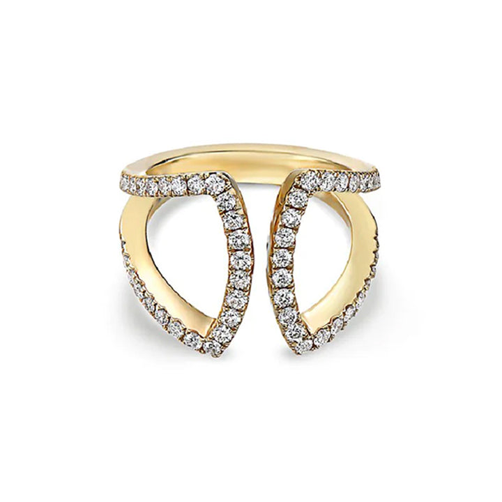Charles Krypell 18K Yellow Gold Diamond U Ring- 3-9360-YD