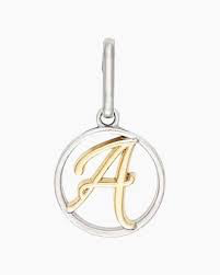 Two-Tone Letter A Charm (Silver/Gold)