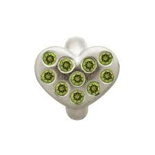 Peridot Heart of Love Charm (Silver/Green)