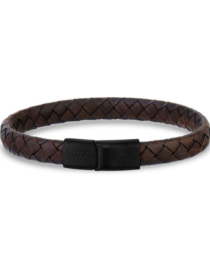 Flat Brown Leather Bracelet