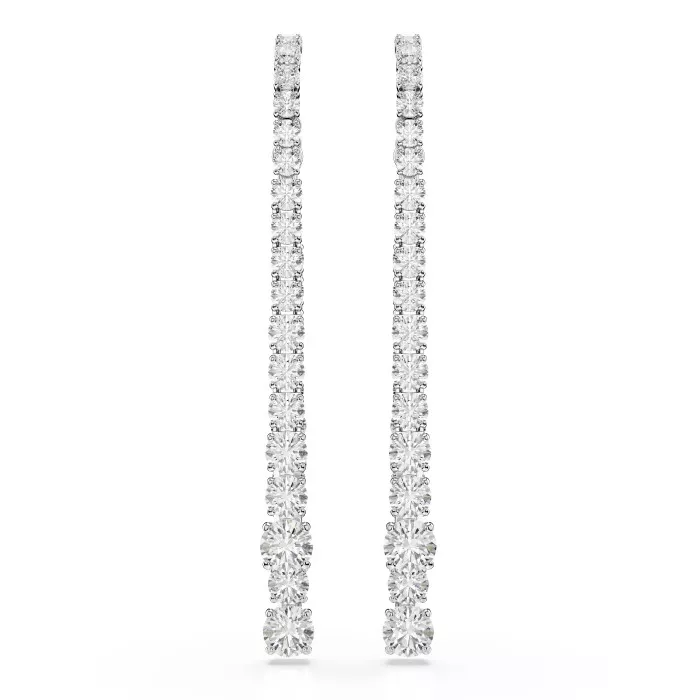 Swarovski® 'Matrix Tennis' Women's Base Metal Drop Earrings - Silver 5709257