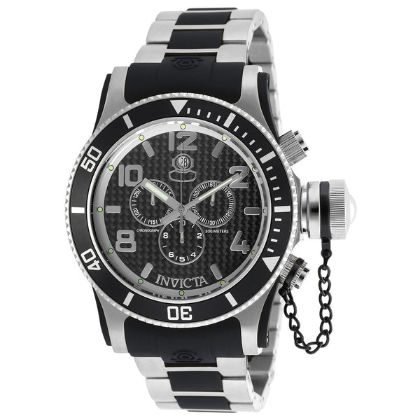Invicta Men's 90093 Russian Diver Black and Silver Stainless Steel Watch