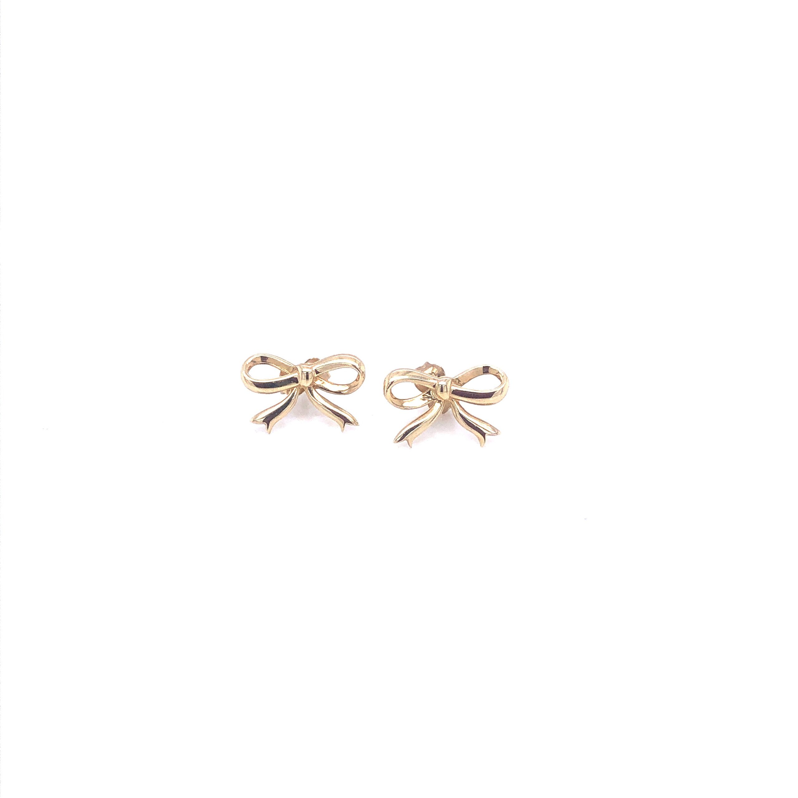 14K Bow Gold Stud Earrings