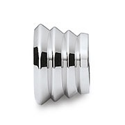 Rippled Concave Cone Steel Link (Silver)