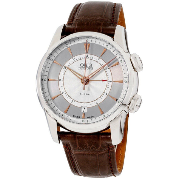 Oris Men's 90876074051LSSET Culture Artilier Brown Leather Watch