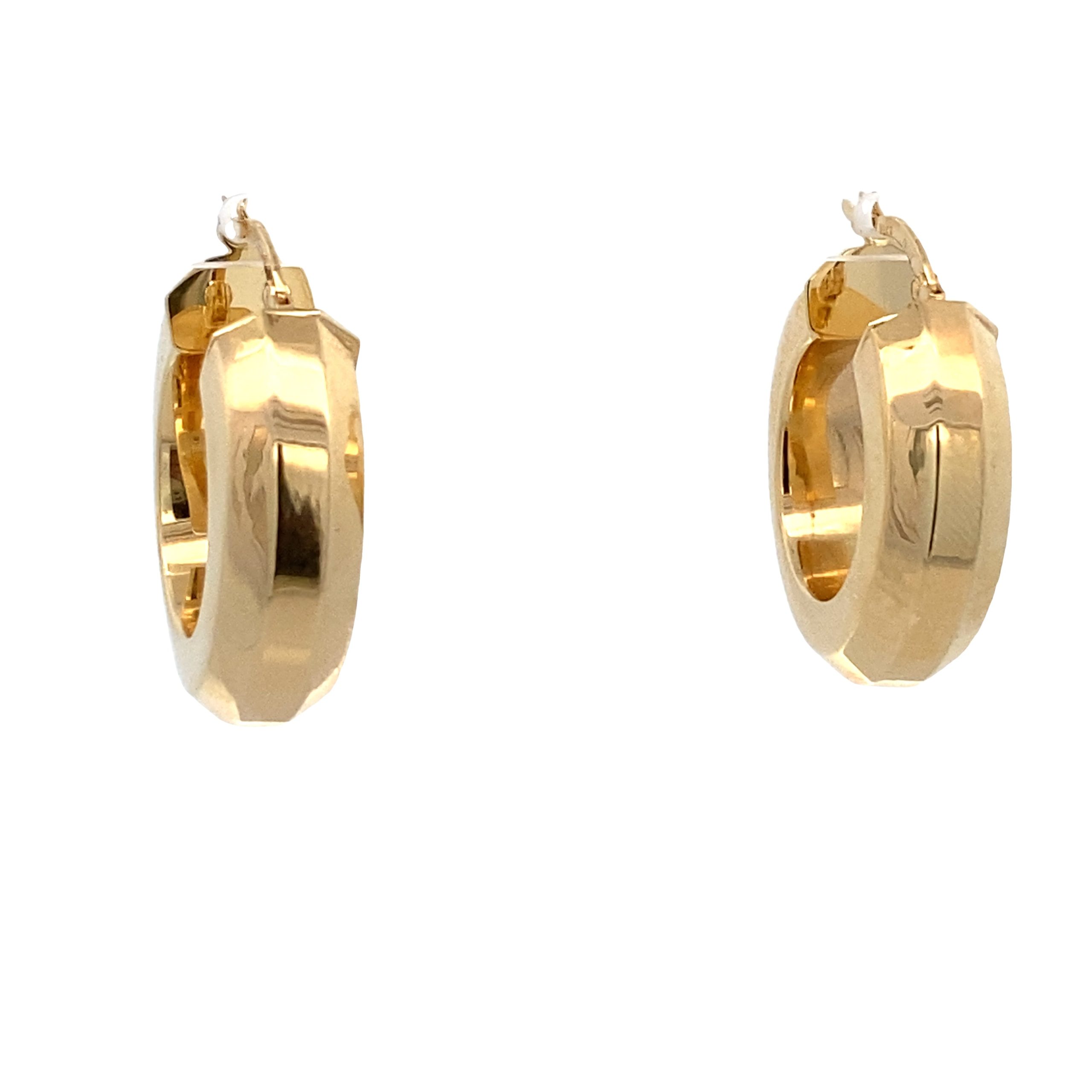 14K Gold Five Side Hoops Earrings