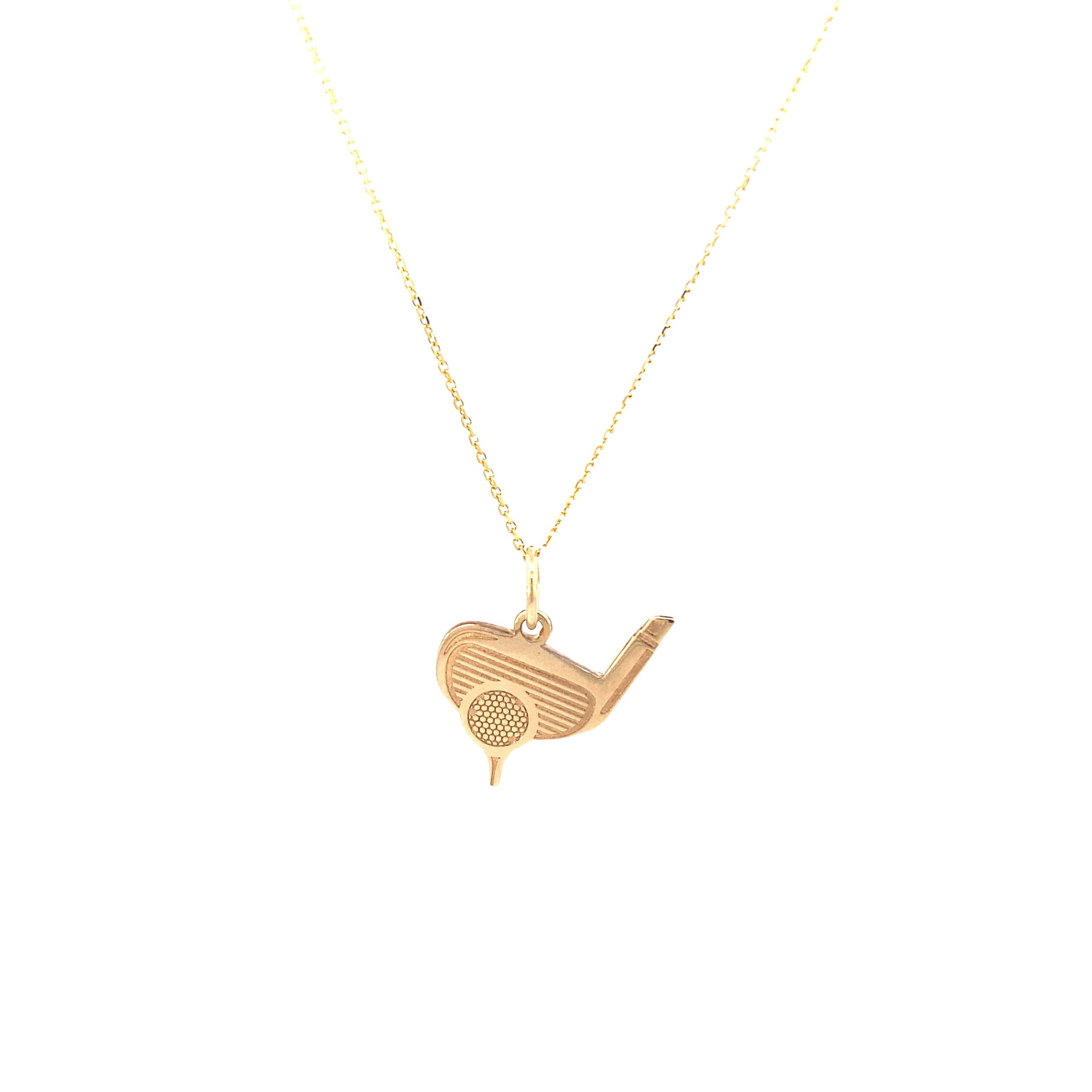 14K Gold Golf Club Pendant