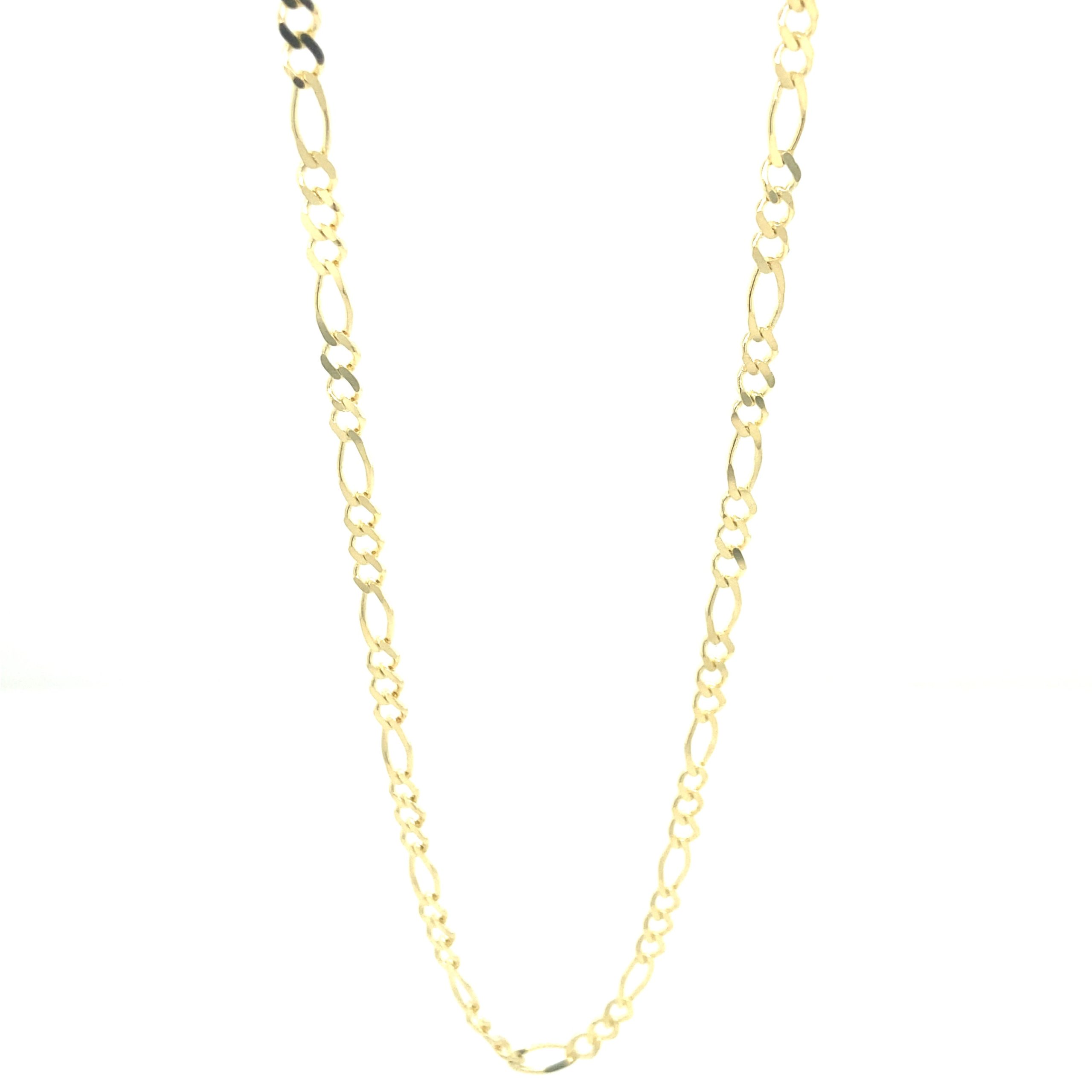 14K FIGARO CHAIN FLAT LINK