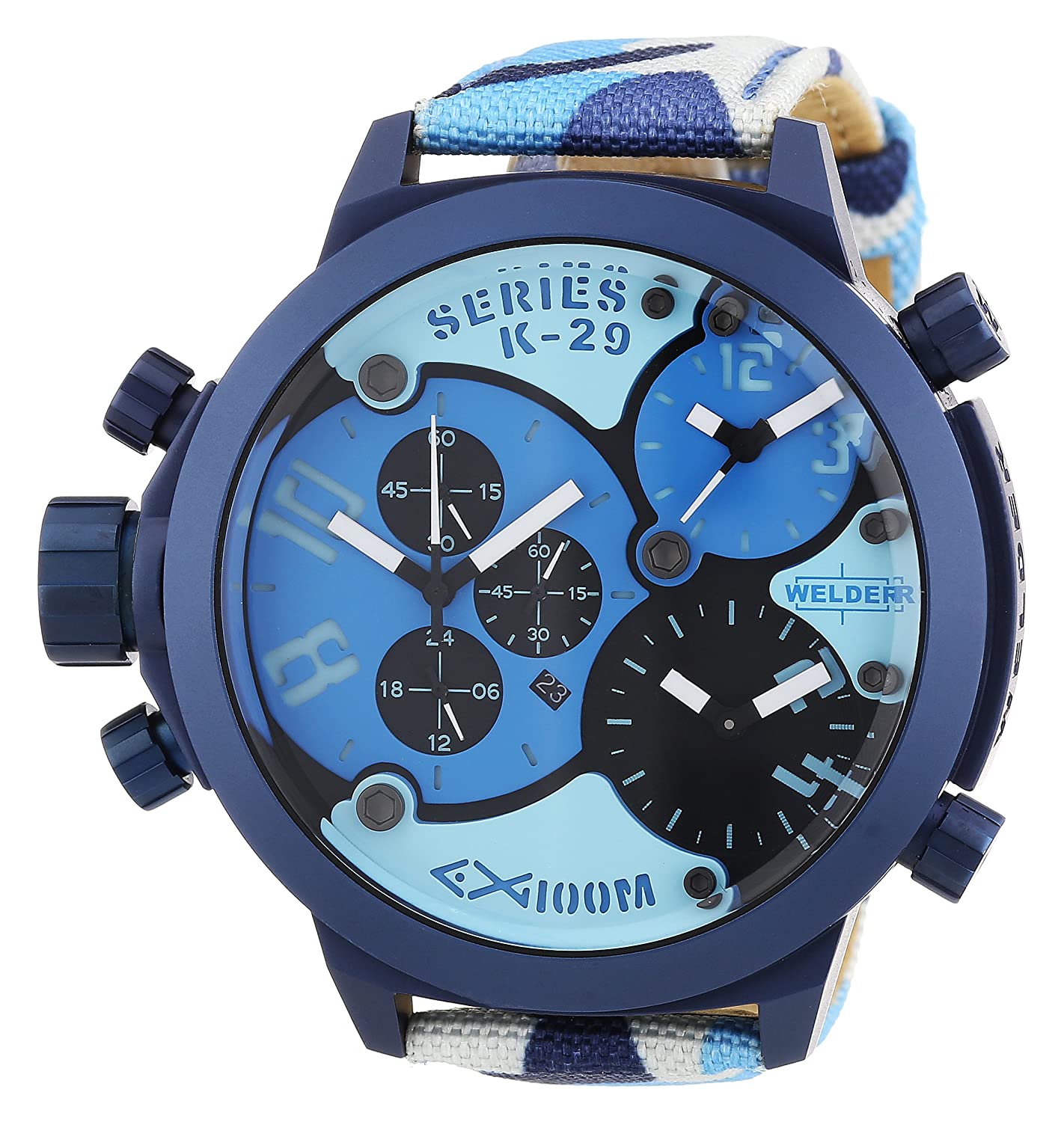 Welder Triple Time Zone Chronograph Watch (Blue)