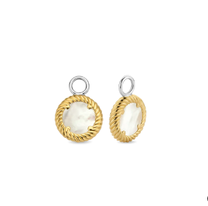 EAR CHARMS WITH 18K YELLOW GOLD PLATING WITHPEARL CRYSTALS