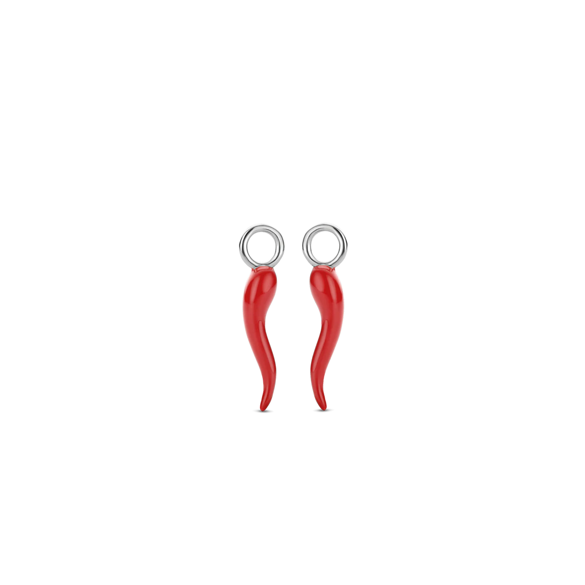 Enamelled Coral Red Lucky Peppers Earrings