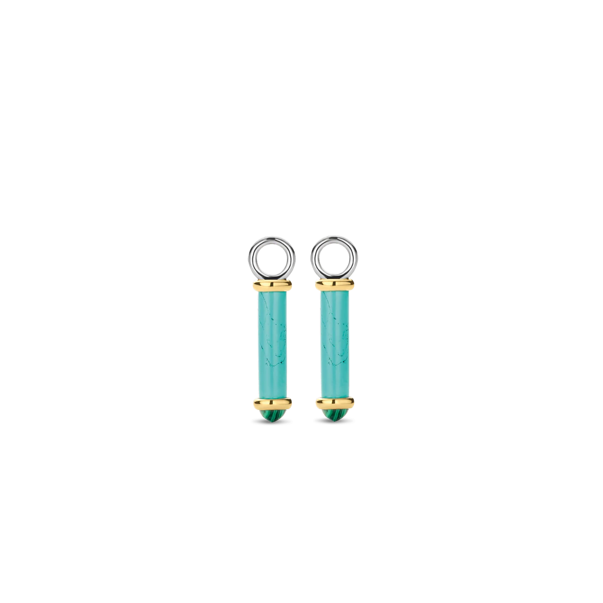 Turquoise Blue Tube-Shaped Earrings