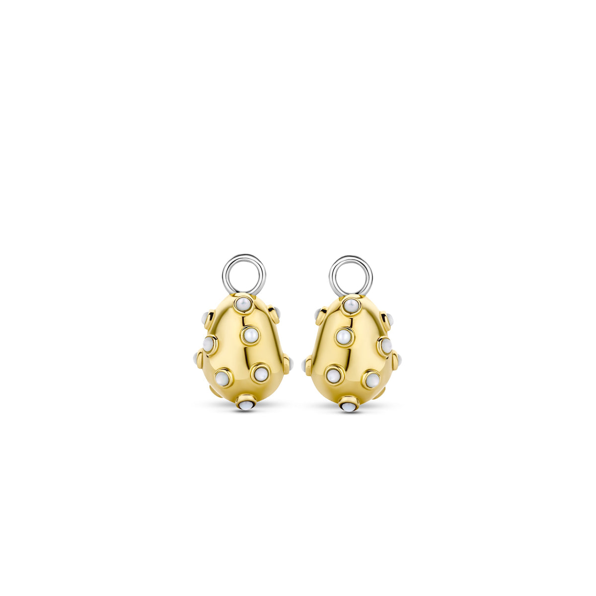 Tisento Milano Sterling Silver gold plated Mother of pearlEar Charms