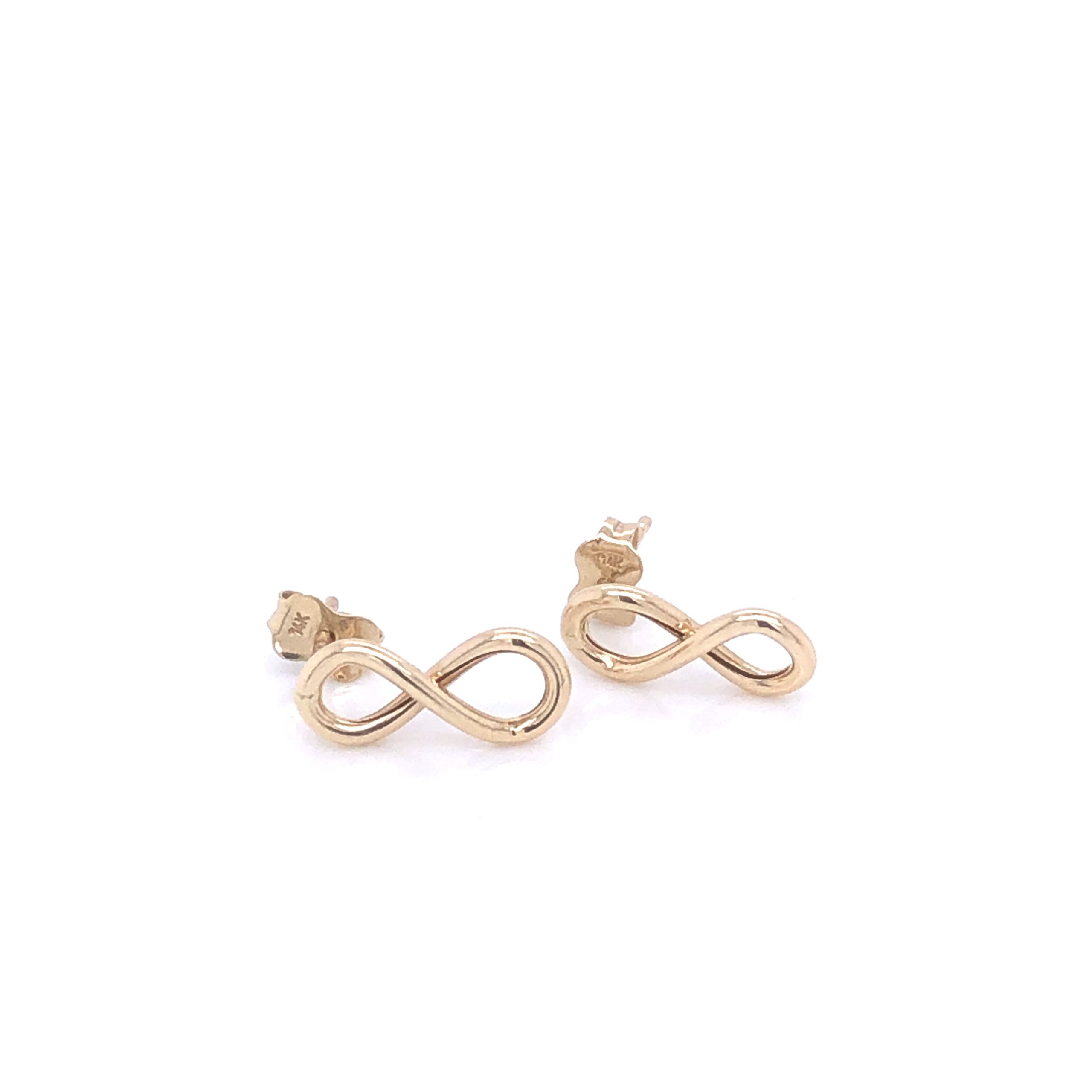 Infinity 14k Gold Stud Earrings