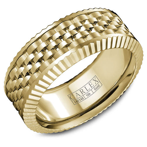 Carlex G3 18k Yellow Gold Men's Wedding Band - CX3-0023YYY