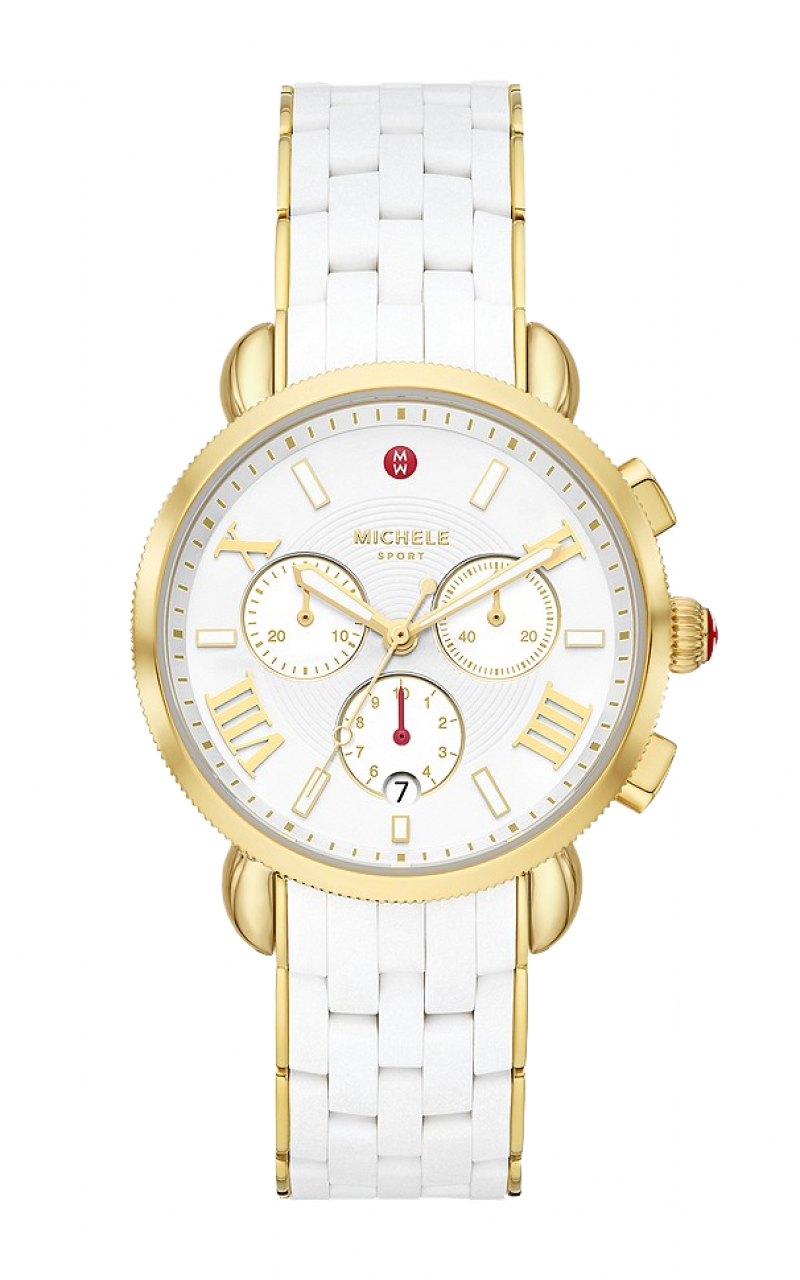 Sporty Sport Sail White and Gold-Tone Silicone-Wrapped Watch