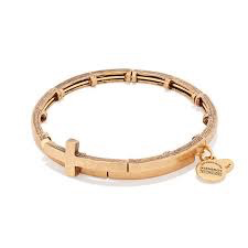 Cross Metal Wrap Bangle Bracelet (Gold)