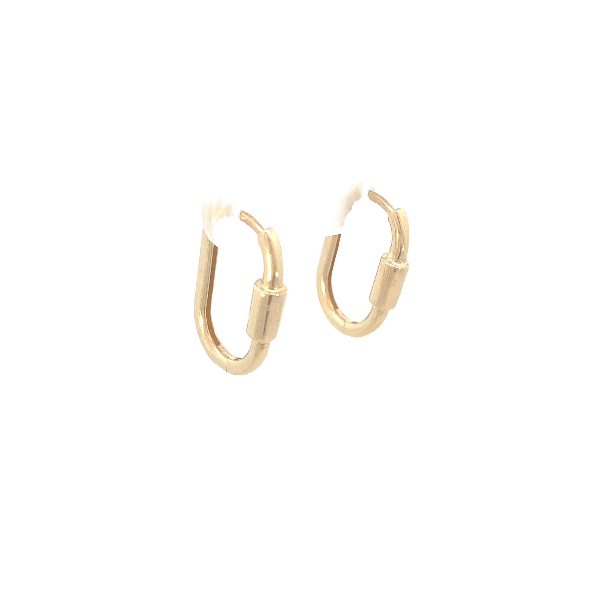 14K Gold Link Hoops Earrings