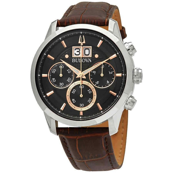 Bulova Men's 96B311 Sutton Chronograph Brown Leather Watch