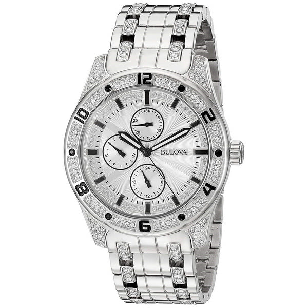 Bulova Men's 96C106 Crystal Stainless Steel with Sets of Crystal Watch