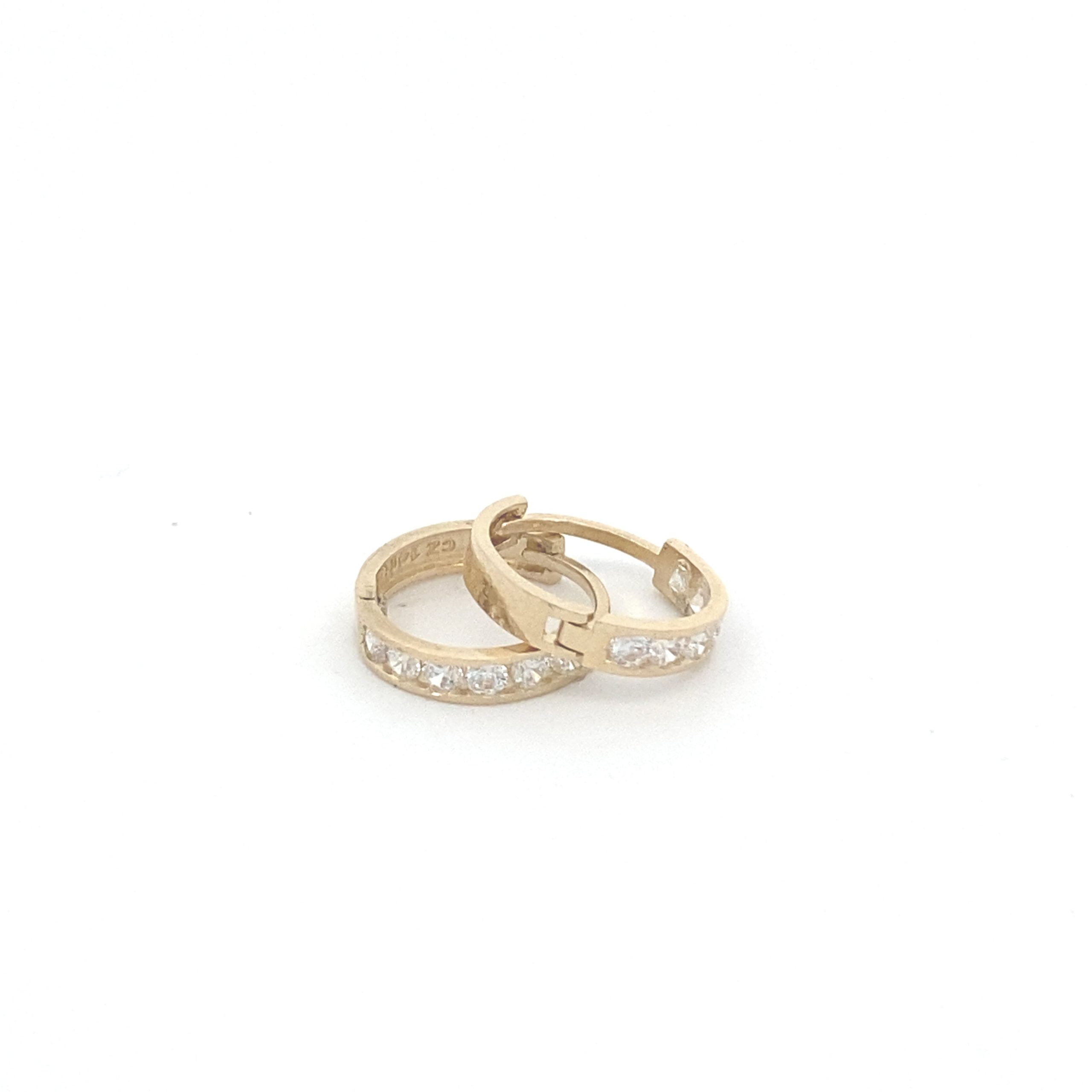 14K Gold Small Hoops with CZ