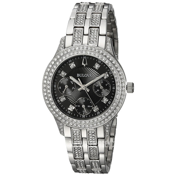 Bulova Women's 96N110 Crystal Stainless Steel with Sets of Crystal Watch