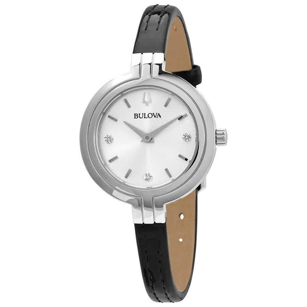 Bulova Women's 96P211 Rhapsody Black Leather Watch