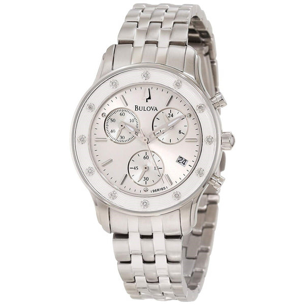 Bulova Women's 96R165 Chronograph Crystal Stainless Steel Watch
