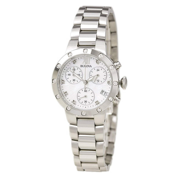 Bulova Women's 96R202 Maiden Lane Crystal, Chronograph Stainless Steel Watch