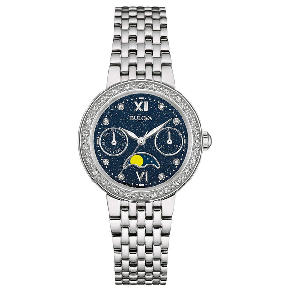 Bulova Women's 96R210 Diamonds Multifunction Moon Indicator Stainless Steel Watch