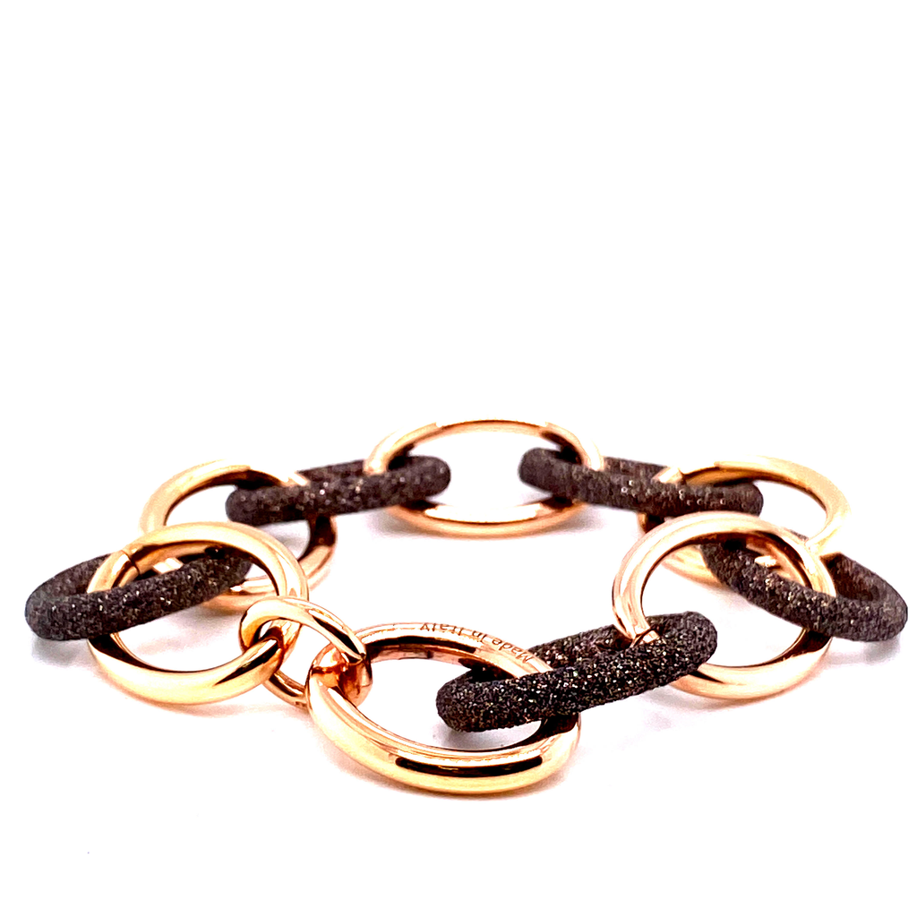 Dust of Dreams Alternating Link Bracelet (Rose-Gold;Brown)