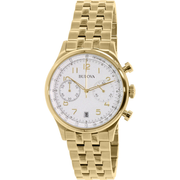 Bulova Men's 97B149 Vintage Chronograph Gold-Tone Stainless Steel Watch