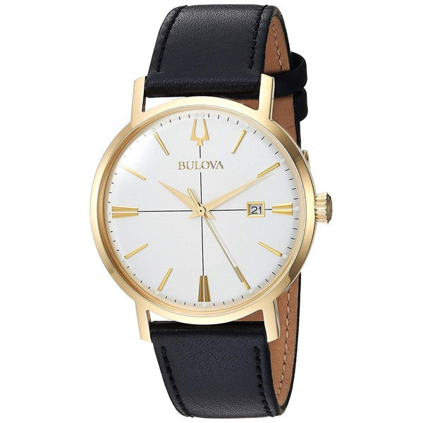 Bulova Men's 97B172 Classic Black Leather Watch