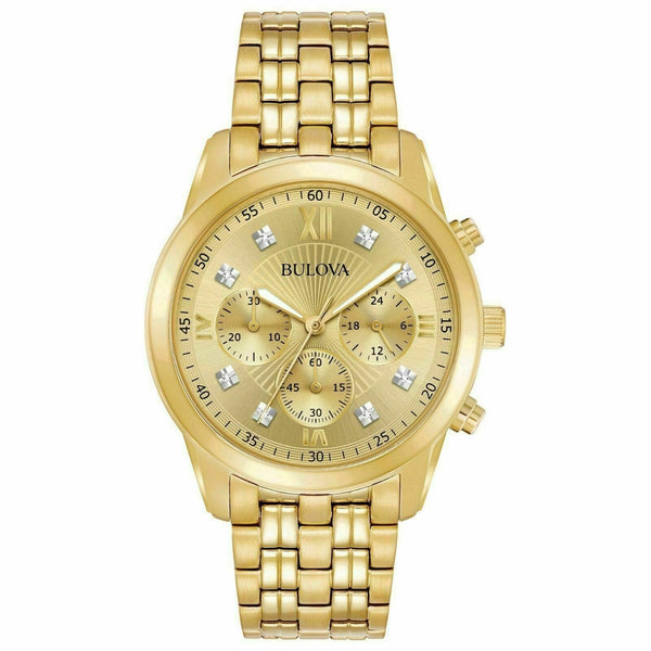 Bulova Men's 97D114 Dress Chronograph Gold-Tone Stainless Steel Watch