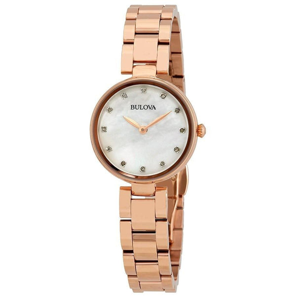 Bulova Women's 97P111 Diamonds Collection Diamond Rose-Tone Stainless Steel Watch