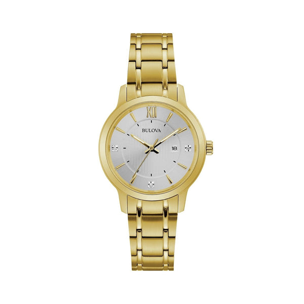 Bulova Women's 97P127 Classic Crystal Gold-Tone Stainless Steel Watch