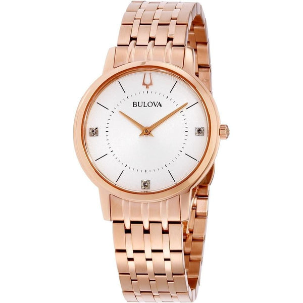 Bulova Women's 97P129 Classic Crystal Rose Gold-Tone Stainless Steel Watch