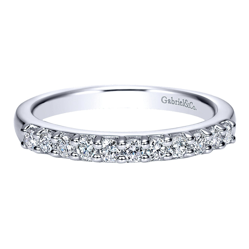Gabriel & Co 14k White Gold Round Straight Diamond Anniversary Band - AN2870W44JJ