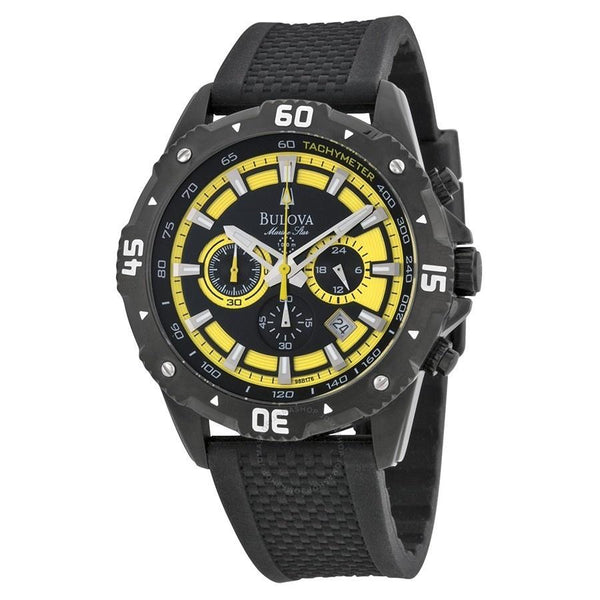 Bulova Men's 98B176 Marine Star Chronograph Black Rubber Watch