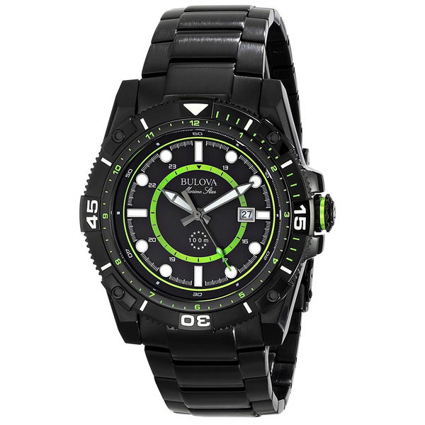 Bulova Men's 98B178 Marine Star Black Stainless Steel Watch