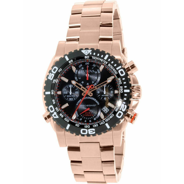 Bulova Men's 98B213 Precisionist Chronograph Rose Gold-Tone Stainless Steel Watch