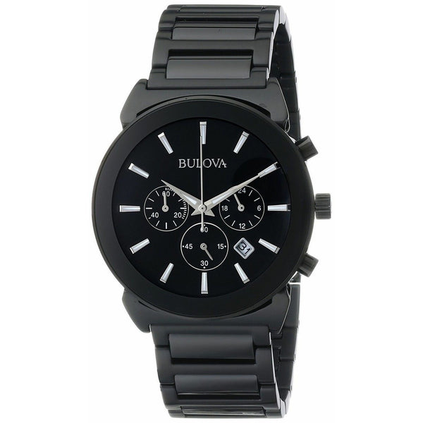 Bulova Men's 98B215 Dress Chronograph Black Stainless Steel Watch